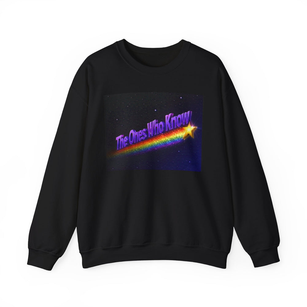 Crewneck Sweatshirt — "The Ones Who Know" Retro Rainbow Shooting Star Design