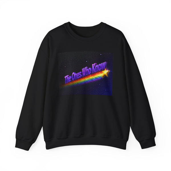 Crewneck Sweatshirt — "The Ones Who Know" Retro Rainbow Shooting Star Design